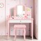 Kids Princess Make Up Dressing Table with Tri-folding Mirror and Chair